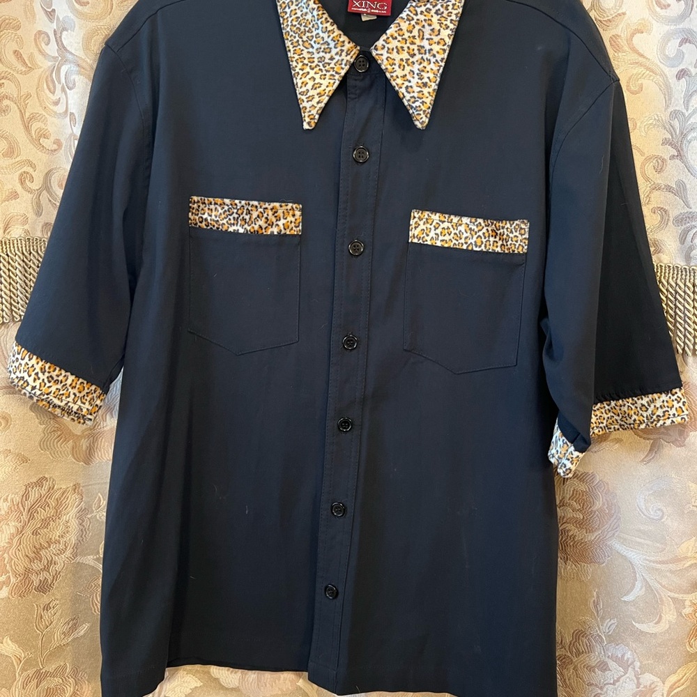 Fuzzy Leopard Button Up